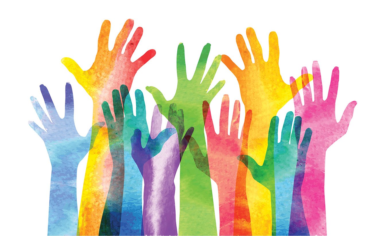 dibujos de manos de colores representando la diversidad